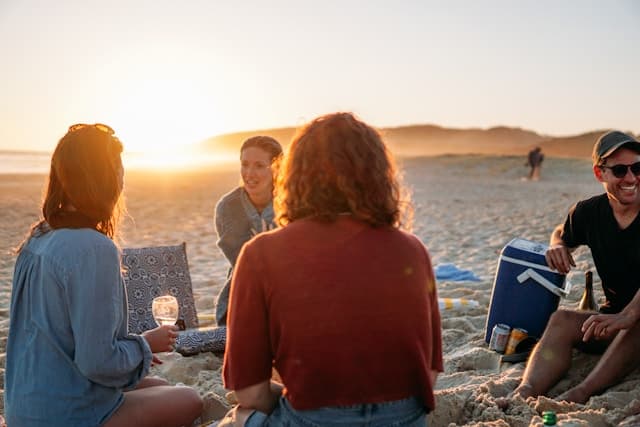 Relax beach meeting